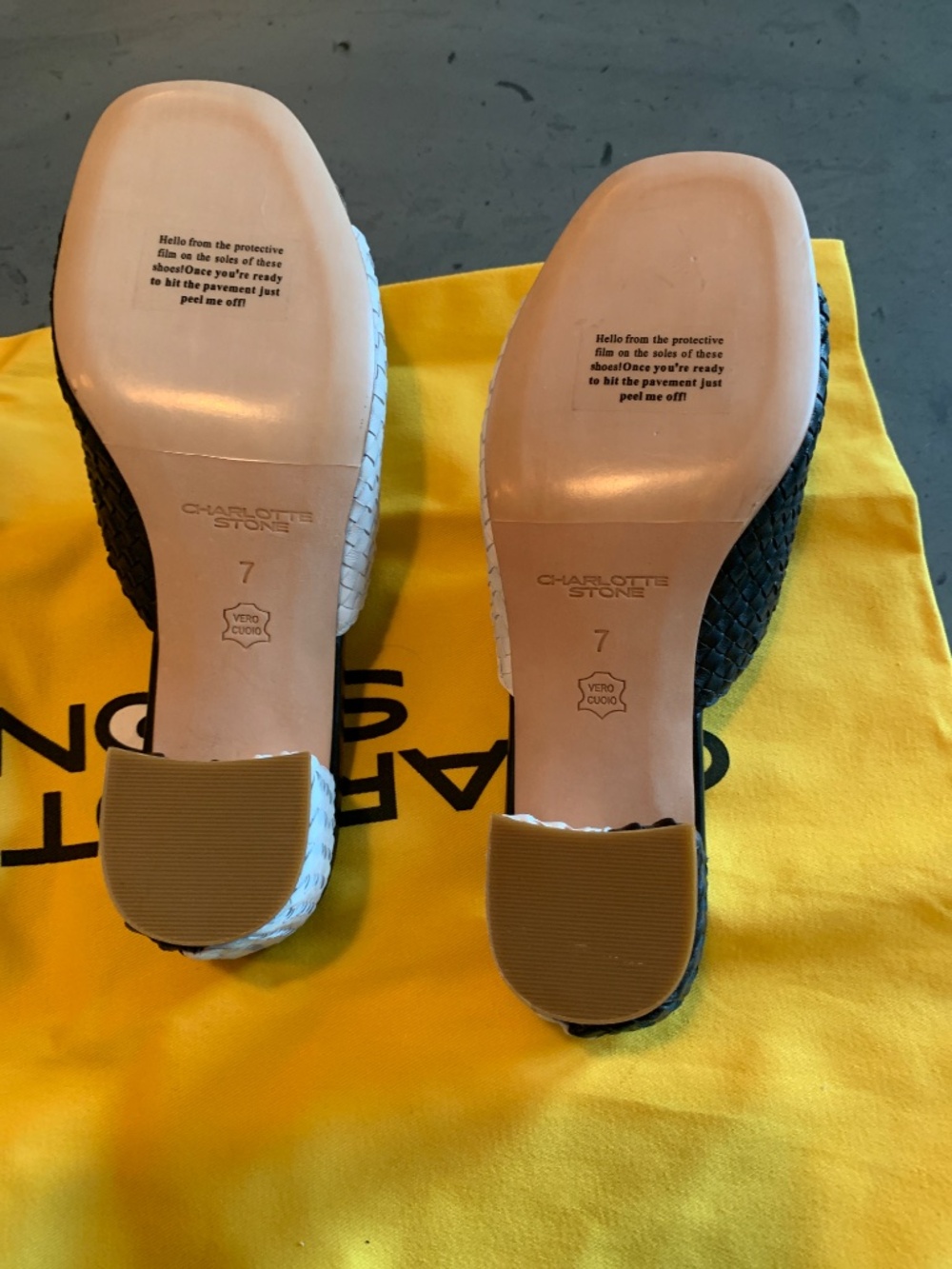 Charlotte Stone Black & White Slide Sandal - Picture 3 of 5